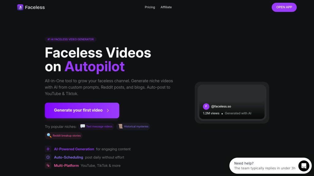 Faceless.so screenshot