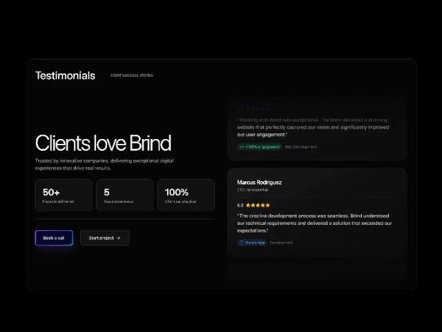 Animated Scrolling Testimonials Section with CTAs preview