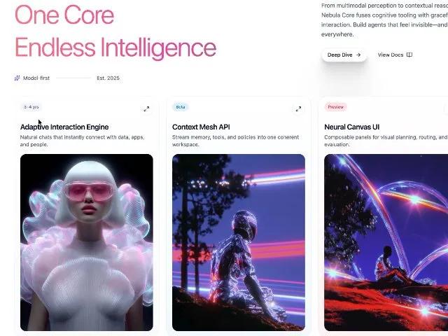 Hero Section with Feature Cards preview