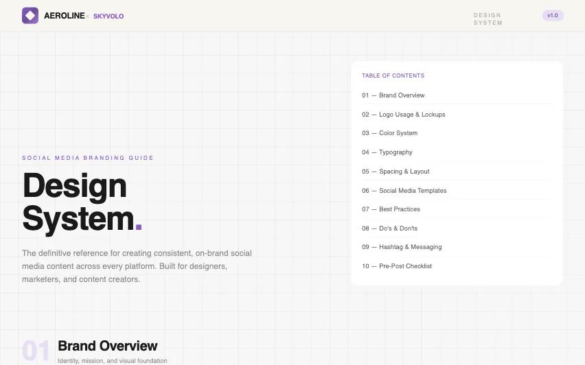 AEROLINE × SKYVOLO Social Media Design System