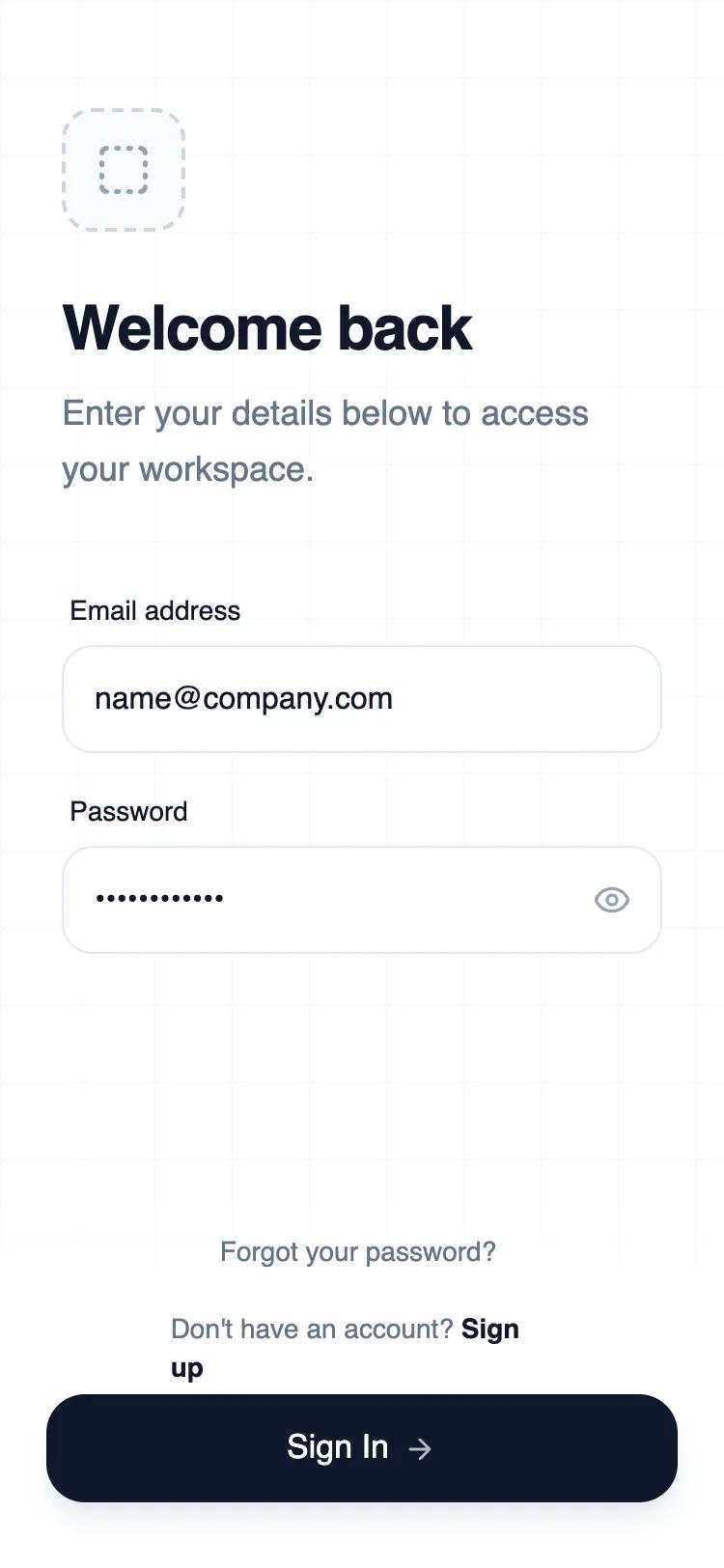 Minimalist Wireframe Login