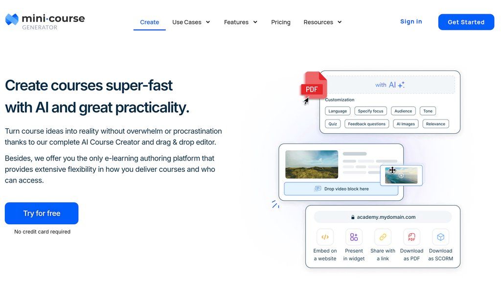 Mini Course Generator screenshot