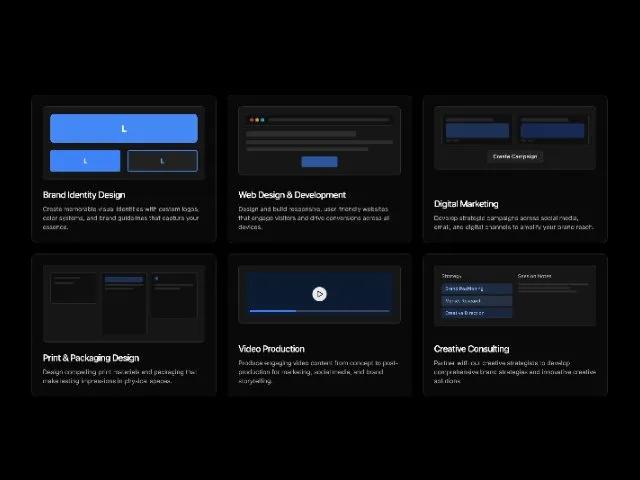 Animated Service Cards Grid preview