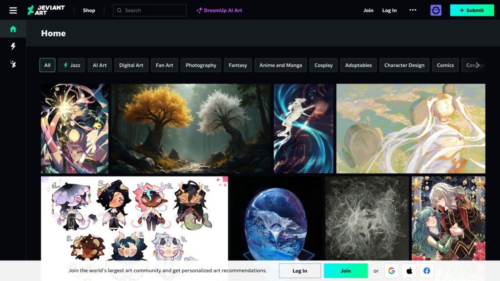 DeviantArt screenshot