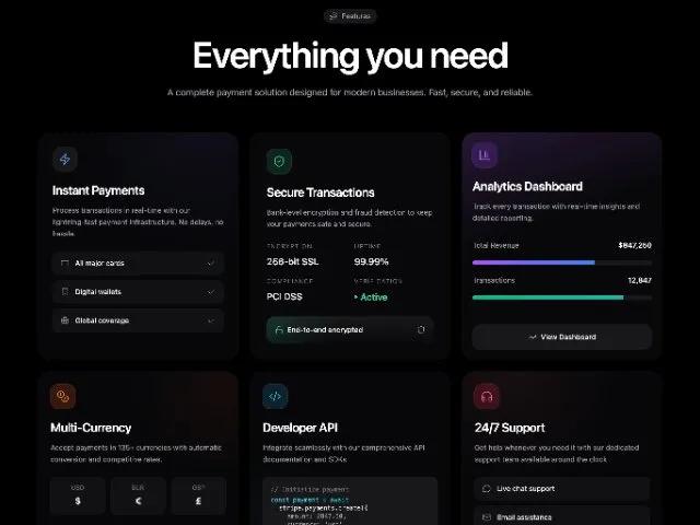 Responsive Feature Grid Section for Landing Page preview
