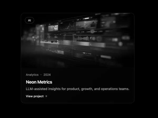 Interactive Project Showcase Card preview