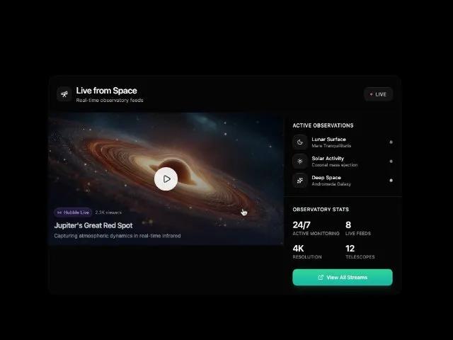 Live Stream Dashboard with Stats Sidebar preview