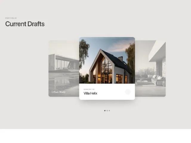 Portfolio Carousel Section with Draft Cards preview