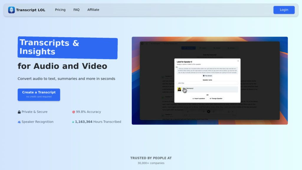Transcript.LOL screenshot
