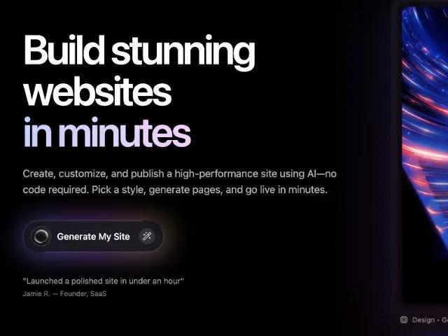 Animated Gradient Hero Section with CTA preview