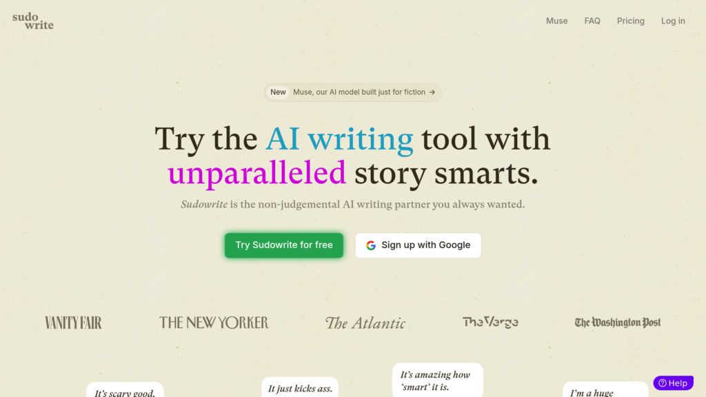 Sudowrite screenshot