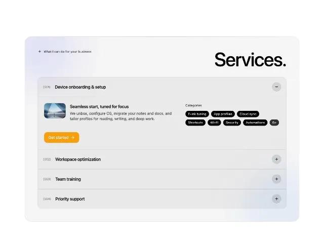 Responsive Services Accordion Section preview