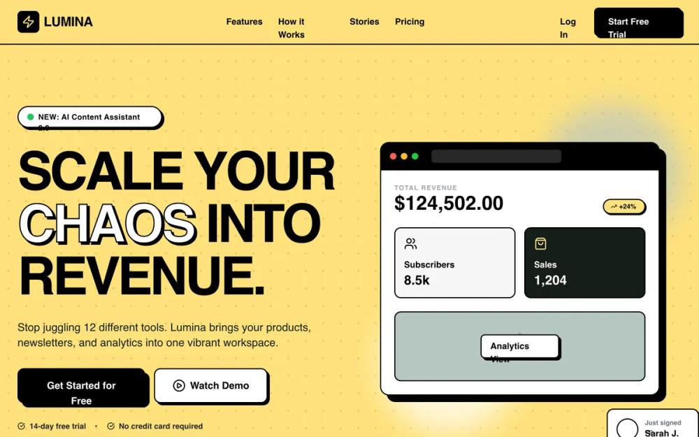 Lumina SaaS Landing Page