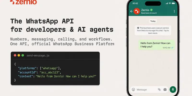 Zernio WhatsApp API screenshot