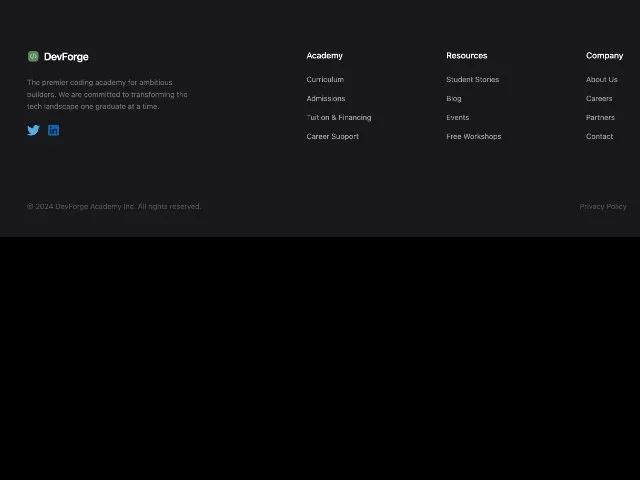Multi-column Academy Website Footer preview