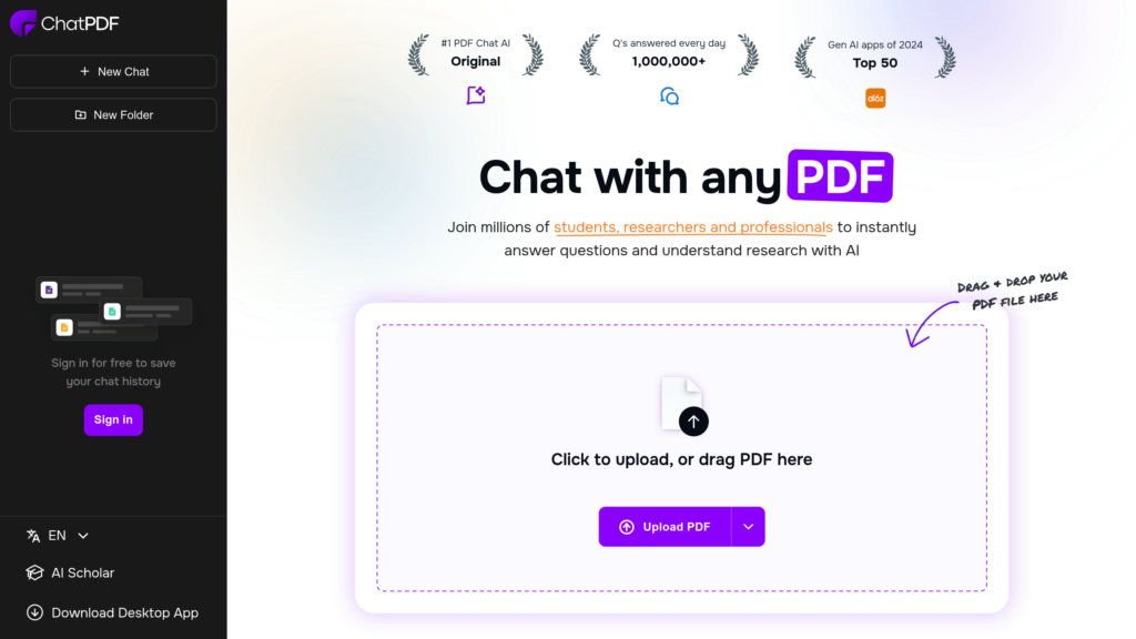 ChatPDF screenshot