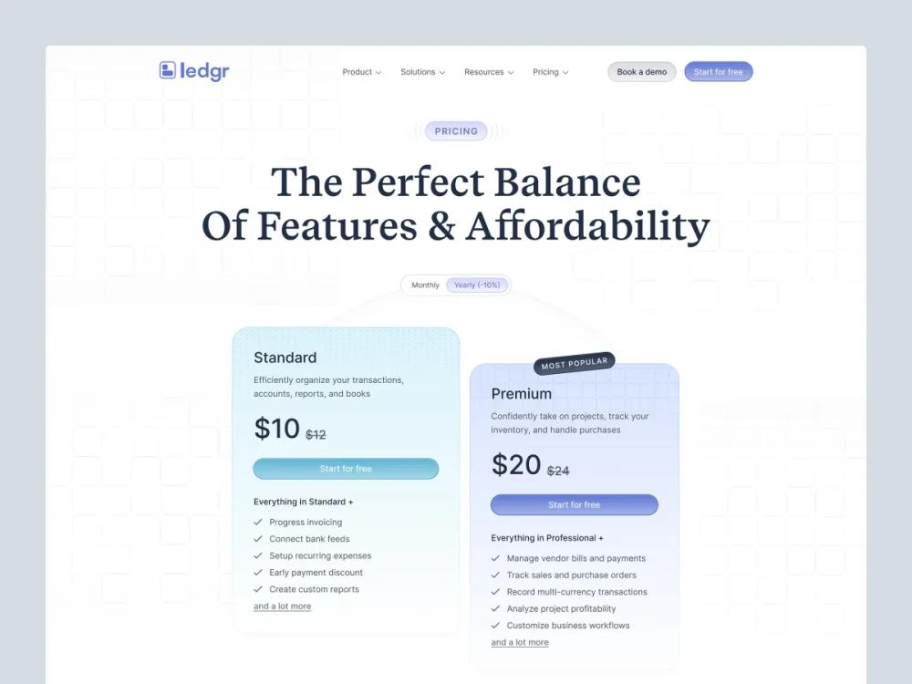 Web App / Pricing Page