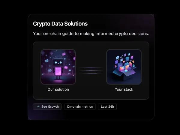 Animated Crypto Data Feature Card with Gradient Connectors preview