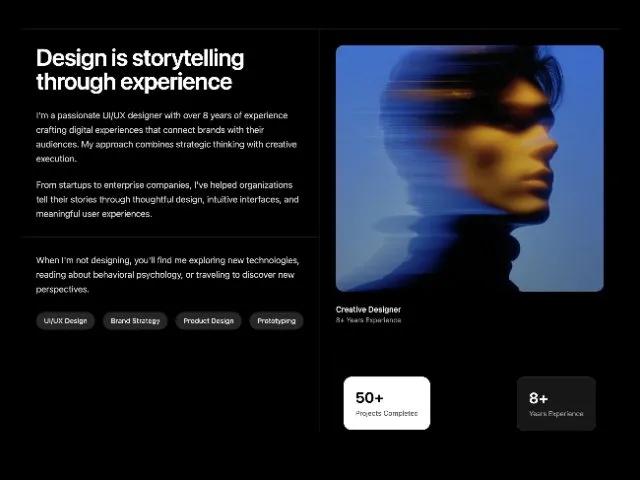 Responsive Two-Column About Section with Stats preview