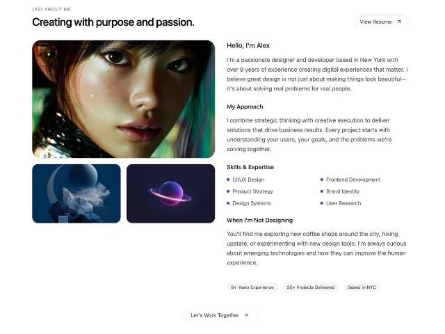 Responsive About Me Portfolio Section preview