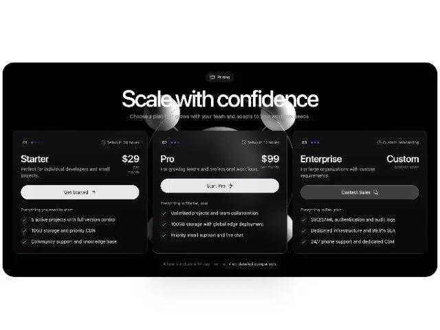 Responsive 3-Tier Pricing Section preview