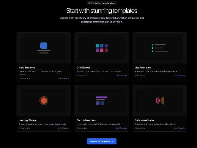 Template Gallery with Animated Thumbnails preview