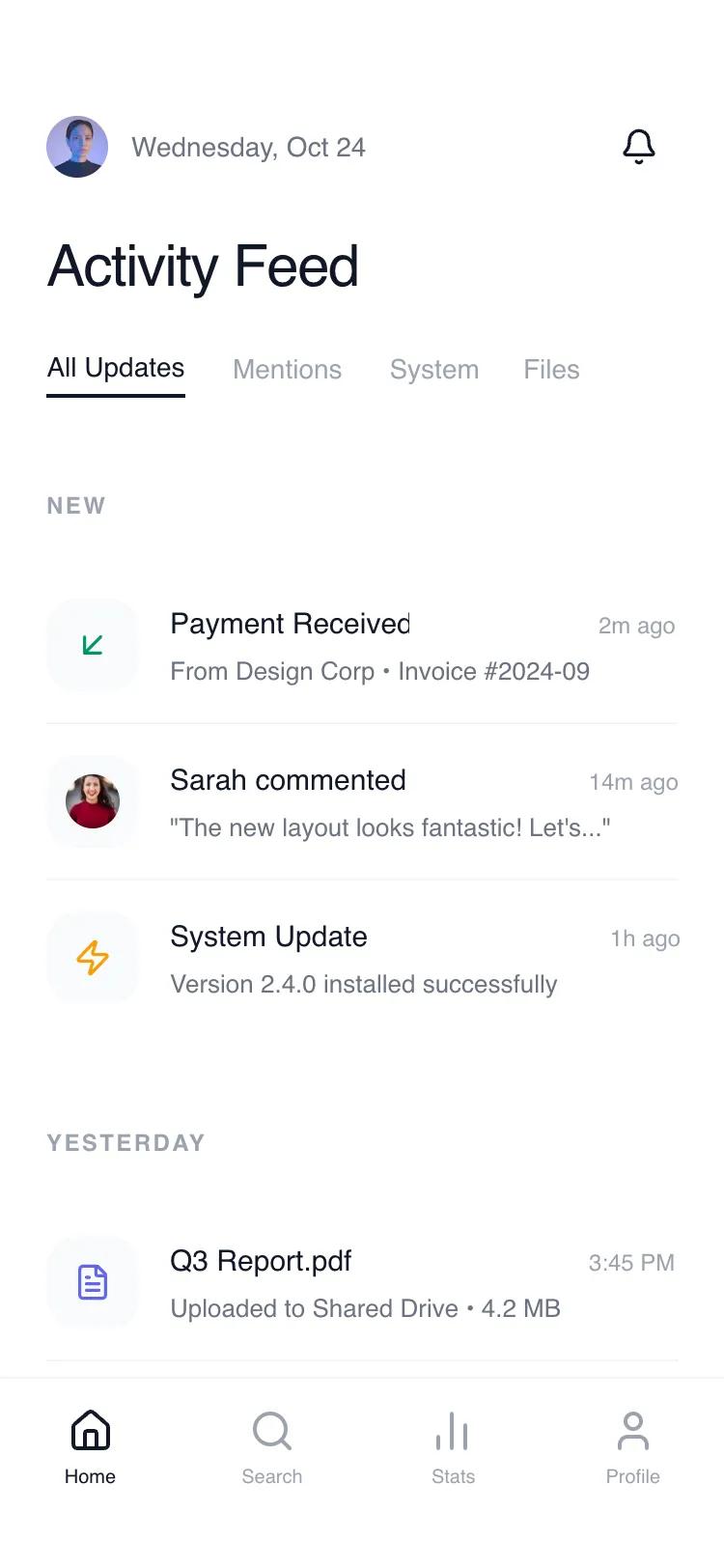 Composable Feed Home