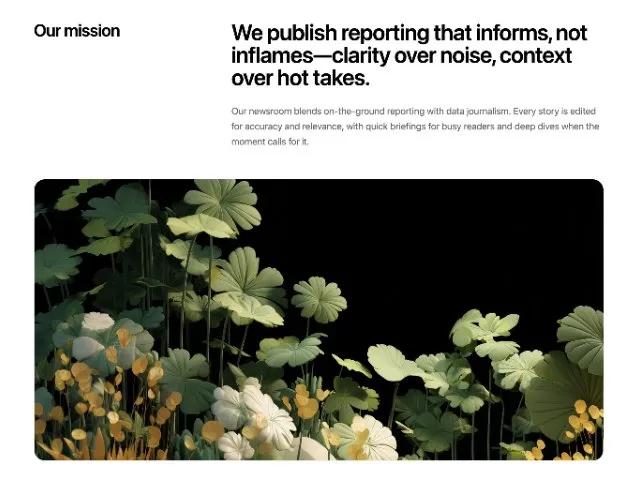 Mission Statement Section with Image preview