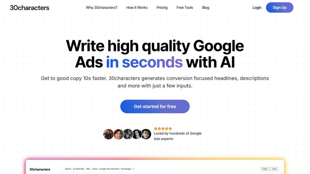 30characters screenshot