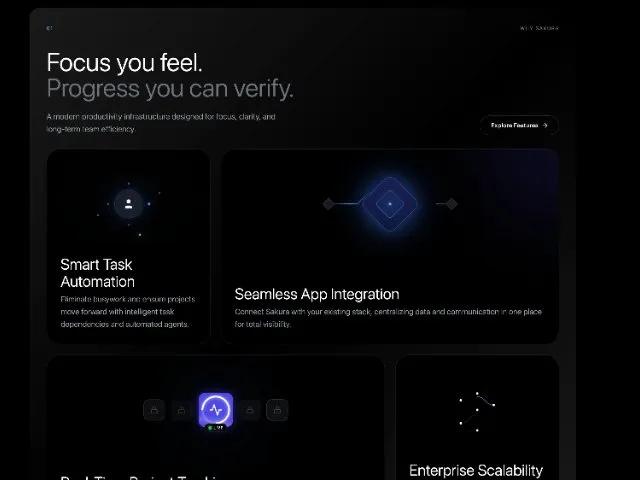 Animated Productivity Features Section preview
