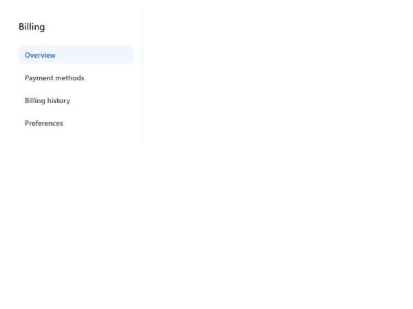 Billing Navigation Sidebar preview