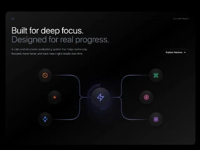 Animated Approach Feature Section with Node Grid preview