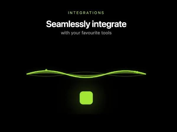 Integration Showcase Card with Animated Waves preview