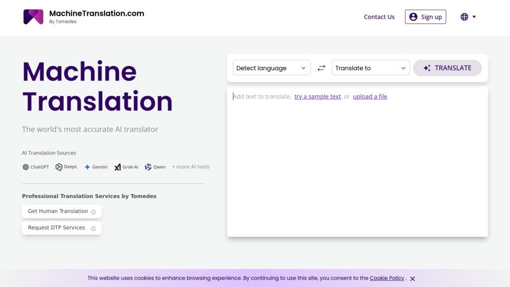 Machine Translation screenshot