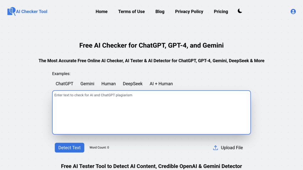 AI Checker Tool screenshot