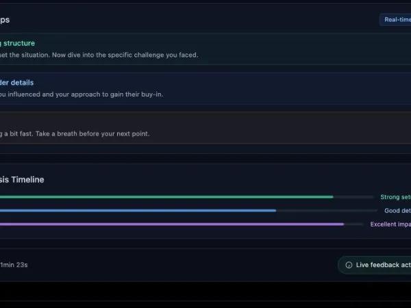 Real-time Analysis Dashboard & Live Coaching Component preview