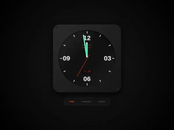 Interactive Chronograph Watch UI preview