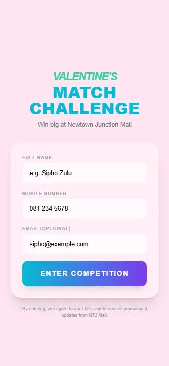 NTJ Valentine's Match Challenge - Mobile Frame