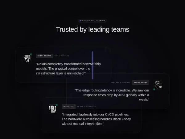 Cinematic Floating Testimonials Section preview