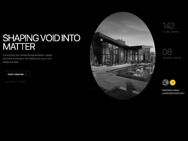 Architectural Hero Section with Stats and CTA preview