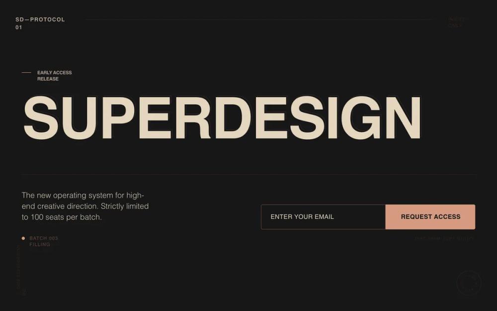 Superdesign Editorial Waitlist