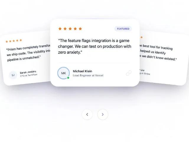 Stacked Testimonial Cards Carousel preview