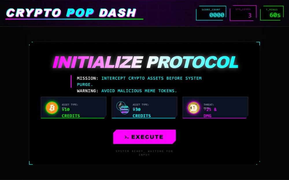 Crypto Pop Dash - Maximalist Cyberpunk
