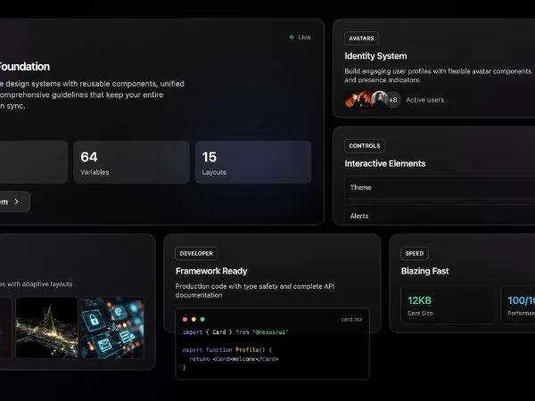 Responsive Feature Showcase Grid Section preview