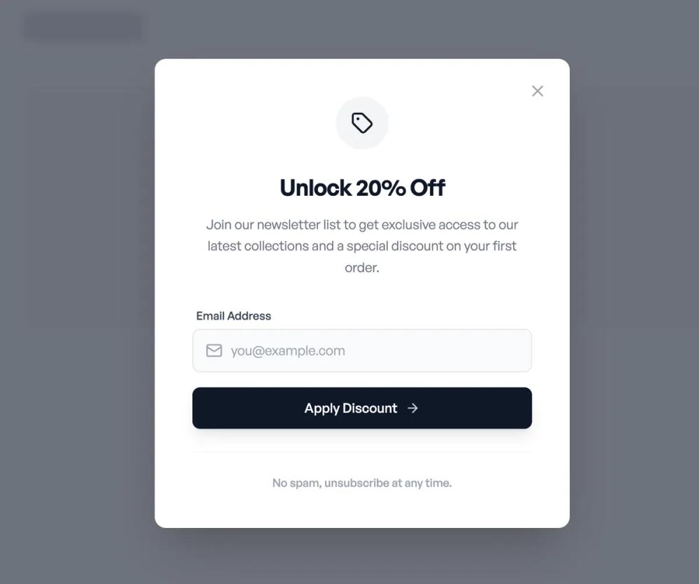Offer overlay- Centered Offer Modal