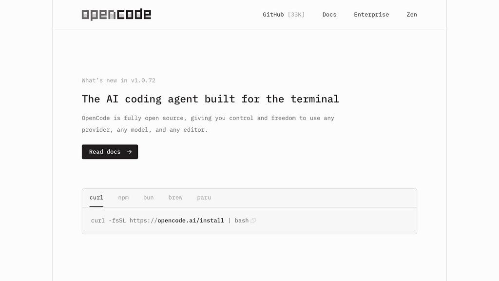 OpenCode screenshot