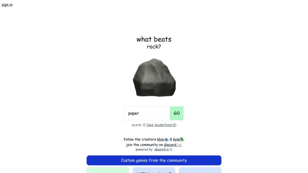 What Beats Rock Game screenshot