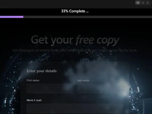 Book Opt-In Form Section with Progress Indicator preview