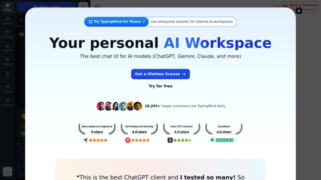 TypingMind screenshot