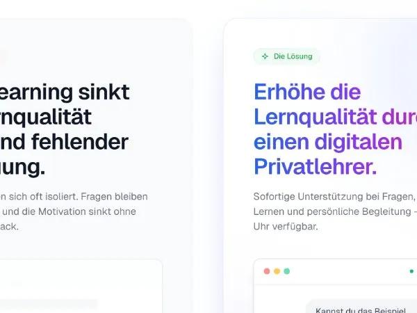 Problem–Solution e-Learning Comparison Section preview